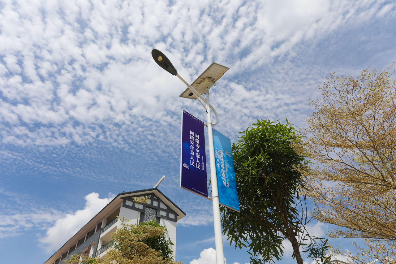 003-2广西商贸高级技工学校明阳校区主干道路灯道旗.jpg